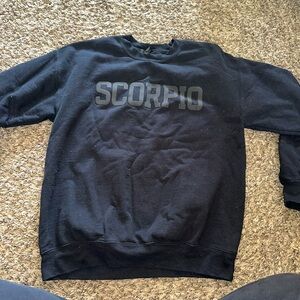 Gildan Black Crewneck Sweatshirt with Subtle 'SCORPIO' Chest Print